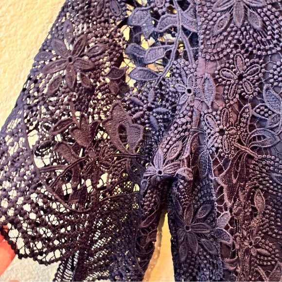 NWT Anthropologie Charleston Lace Dress, Navy Blue, size 2, Easter Party Event - Picture 4 of 11